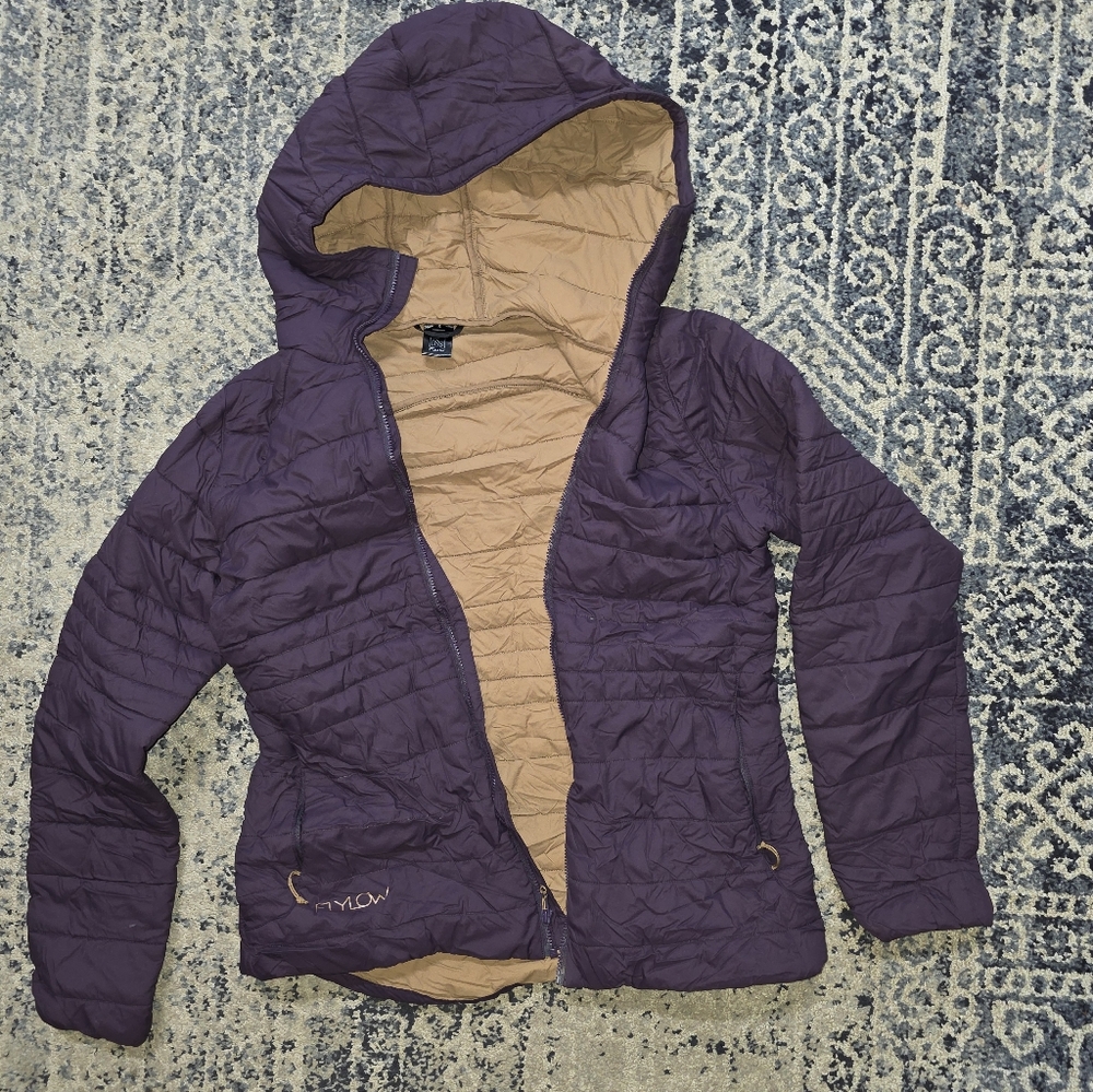 Women's Quilted Hooded Puffer Jacket - Purple